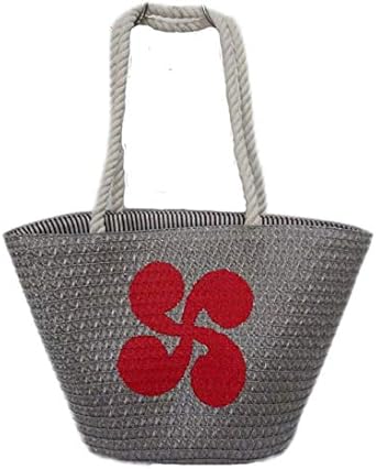 Euskal Txapela - Panier Croisé Basque - Gris - Rouge – €37,99
