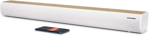 Barre de son THOMSON Bluetooth 5.0 – 200W – Design Blanc & Bois