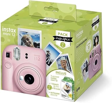 Appareil photo instantané Fujifilm Mini 12 – Rose – Pack