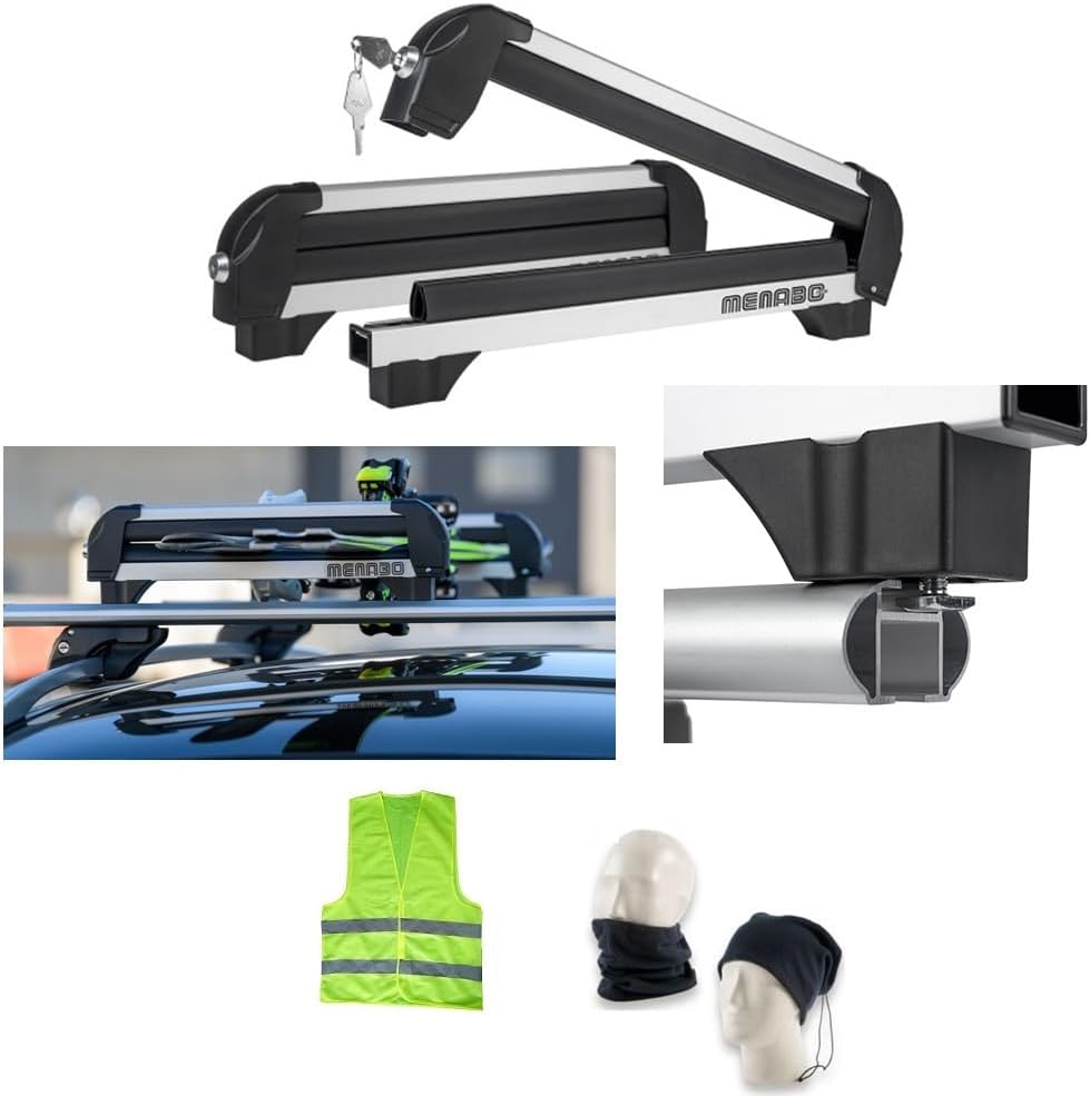 CLICK & GO - Porte-Skis - Aluminium - 4 Paires ou 2 Snowboards – €42,99