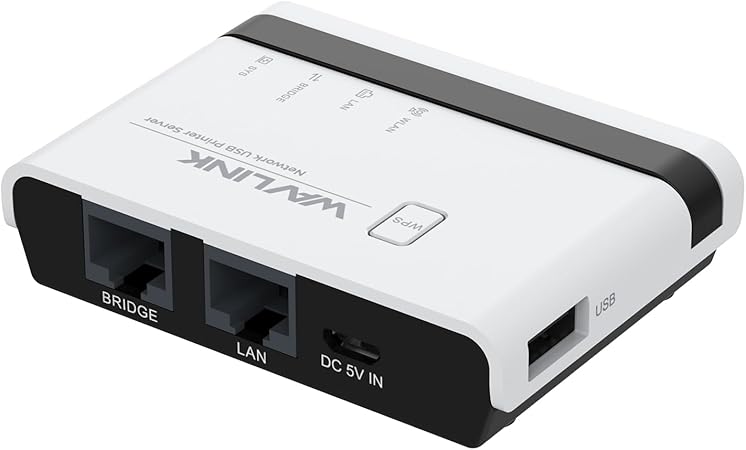 Serveur d'impression WAVLINK – WiFi LAN 10/100 Mbps – USB 2.0