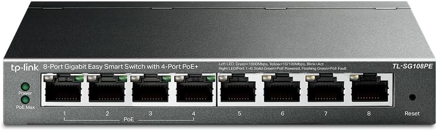 Switch TP-Link 8 Ports Gigabit – 4 Ports PoE – Boîtier Métal