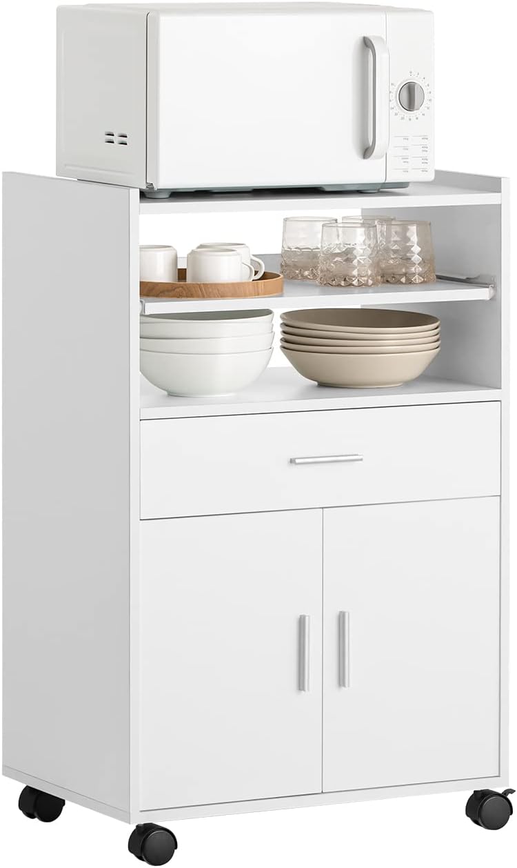 SoBuy - Chariot de Cuisine - Plan de Travail Extensible - Blanc – €45,47