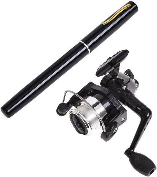 Wedhapy - Canne à Pêche Mini Stylo - Portable - Enrouleur Rotatif – €31,99