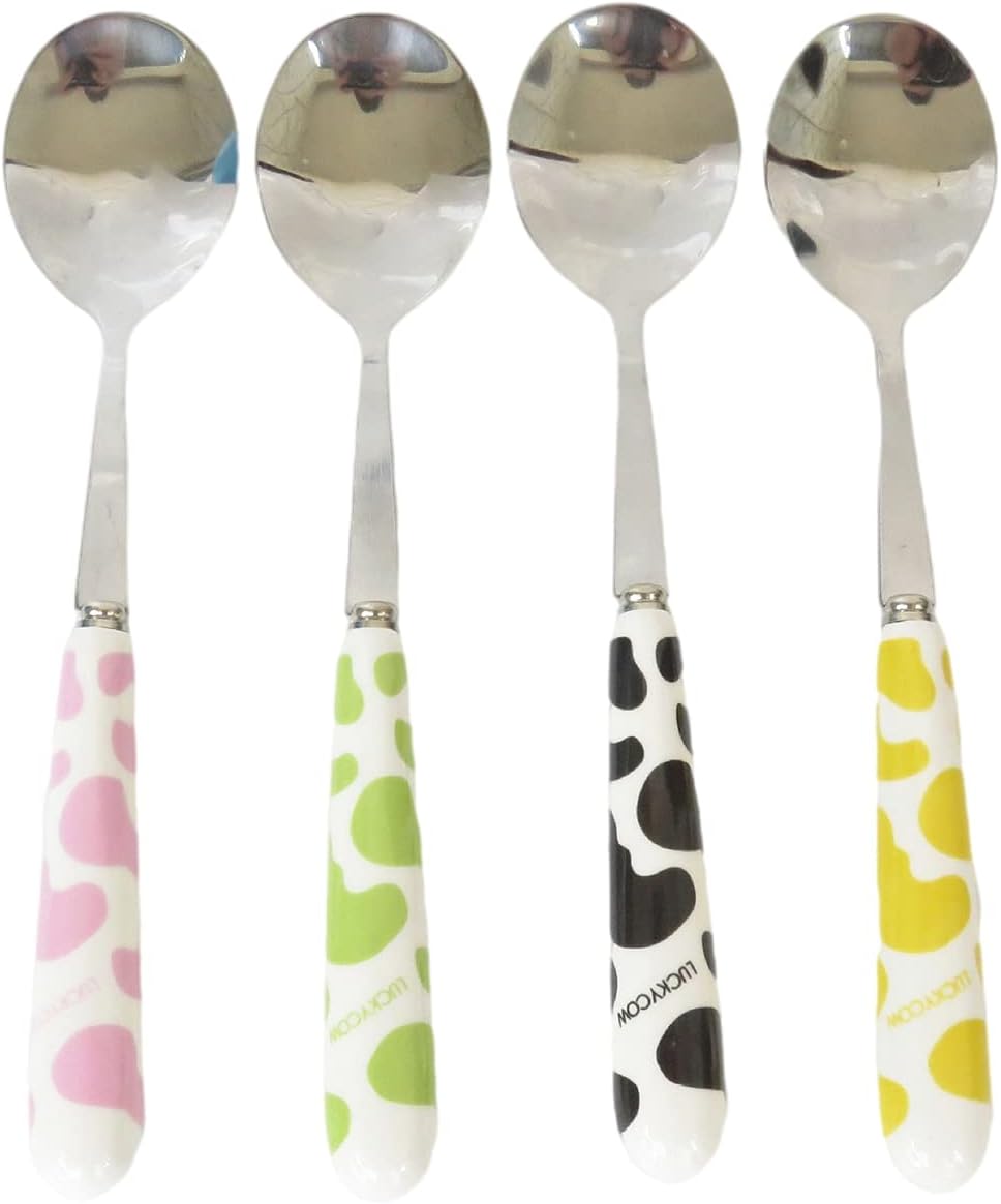 DragonX2 - Cuillère à Dessert - Acier Inoxydable - Motif Vache – €6,49