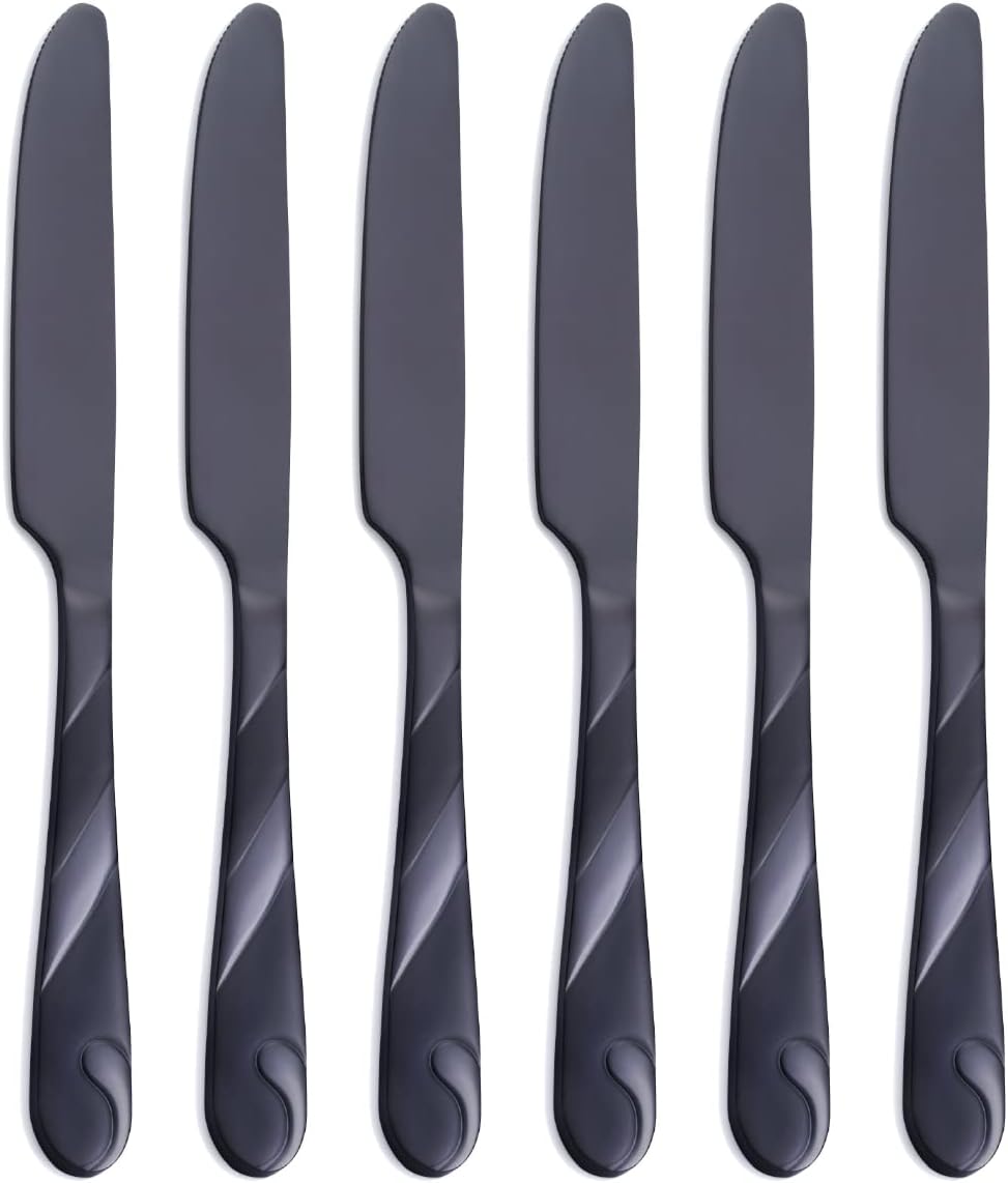 Seeshine - Couteaux de Table - Acier Inoxydable Noir - Set de 6 – €8,44