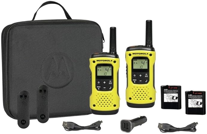 Talkie Walkie Motorola T92 – Noir/Jaune – Longue Portée