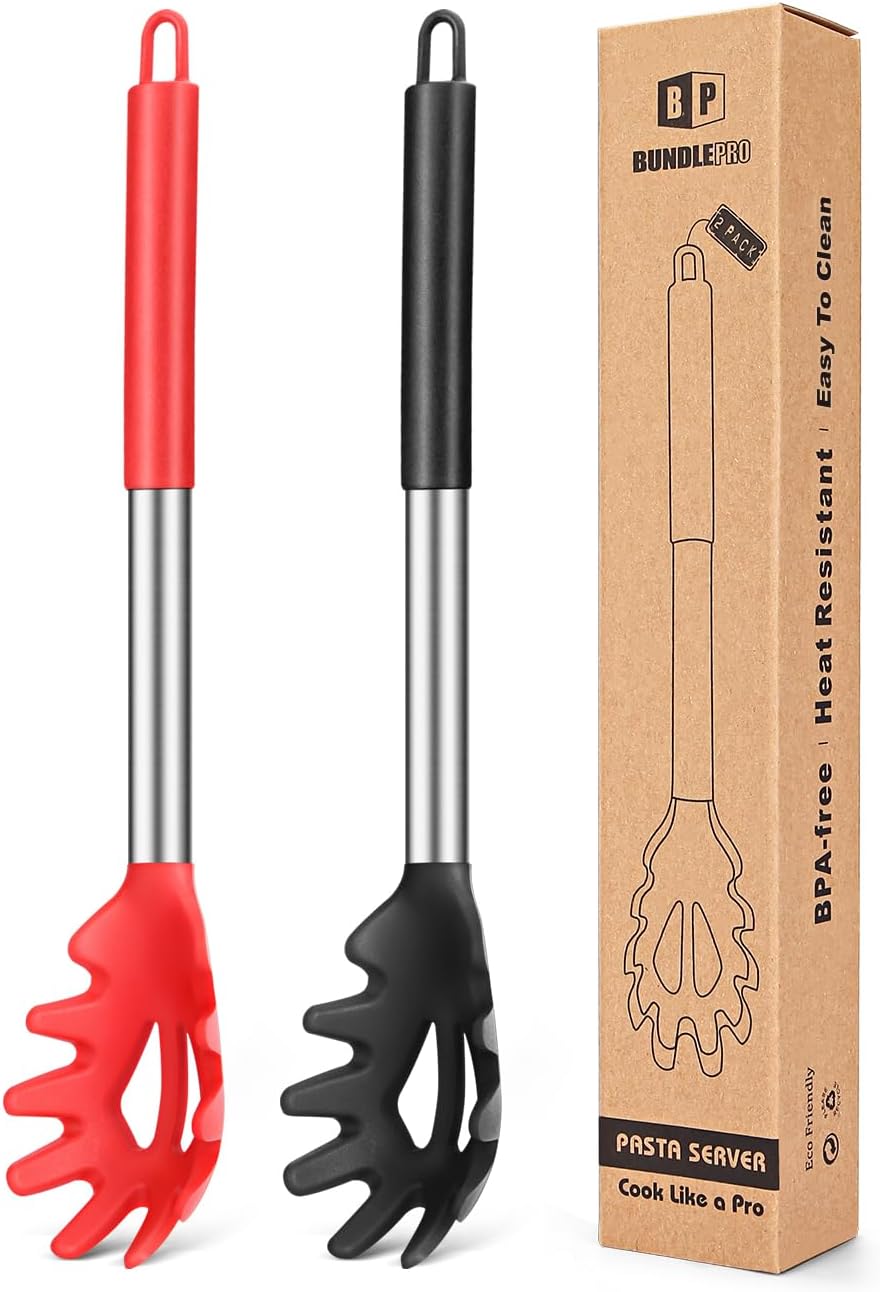 BUNDLEPRO - Fourchettes à Pâtes en Silicone - Résistant à la Chaleur - Sans BPA – €9,09
