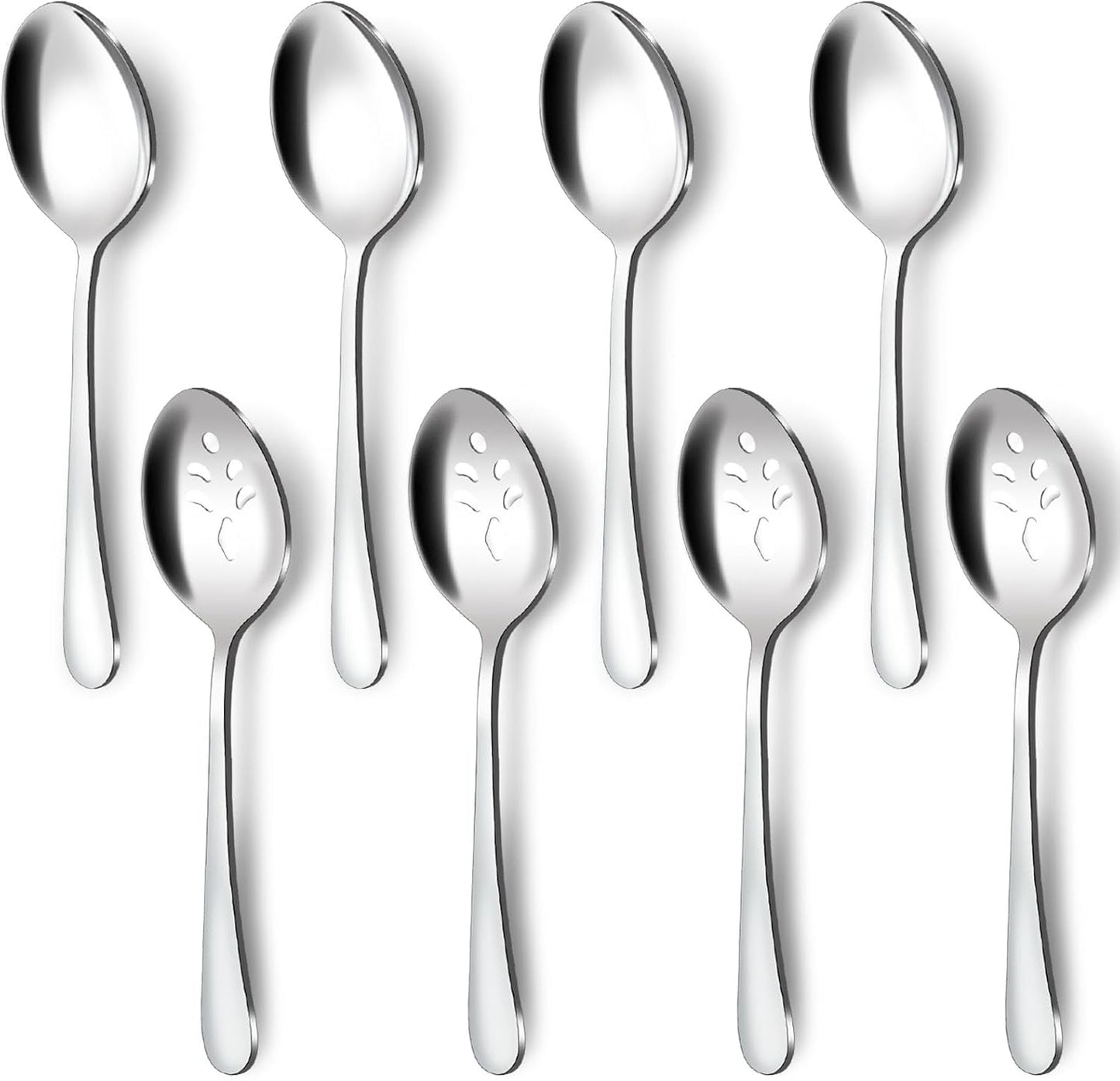 BEWOS - Ensemble de Cuillères de Service - 8 Pièces - Acier Inoxydable – €8,44