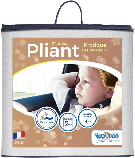 YOOPIDOO - Matelas Bébé Pliable - Housse Amovible - Fabriqué en France – €26,99