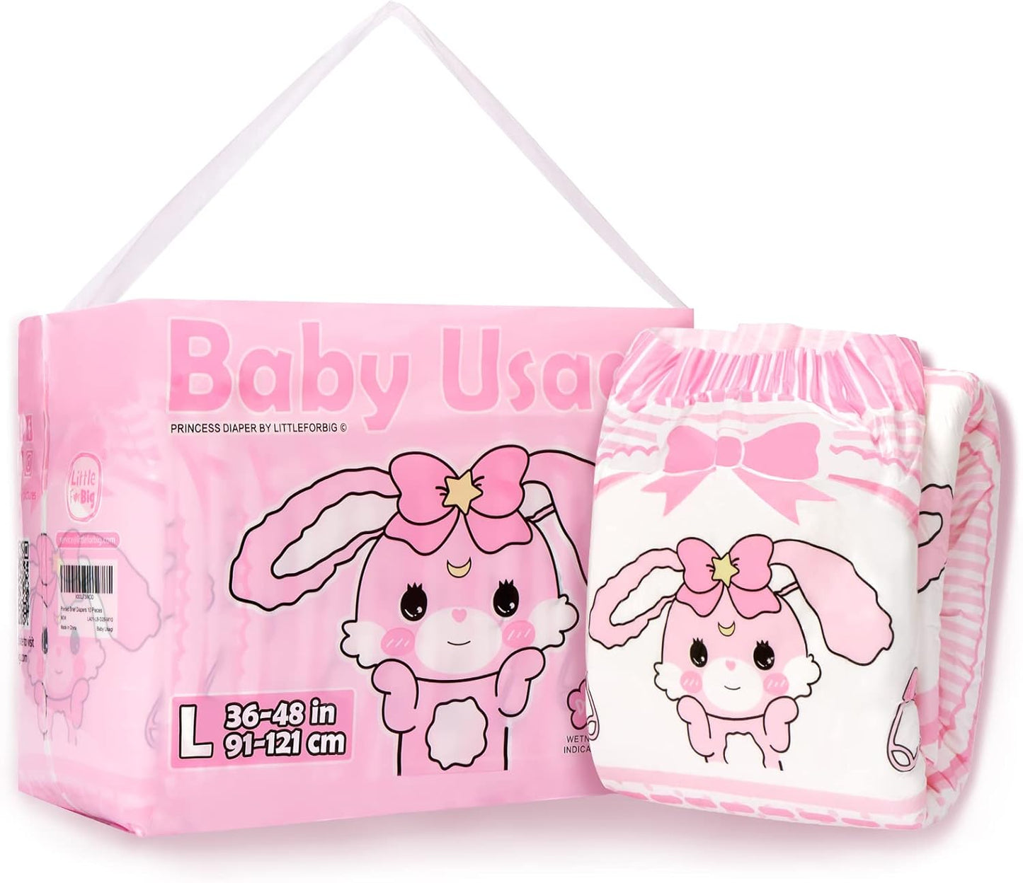 LittleForBig - Couches Adultes - Baby Usagi - Large 91-121 cm – €30,99