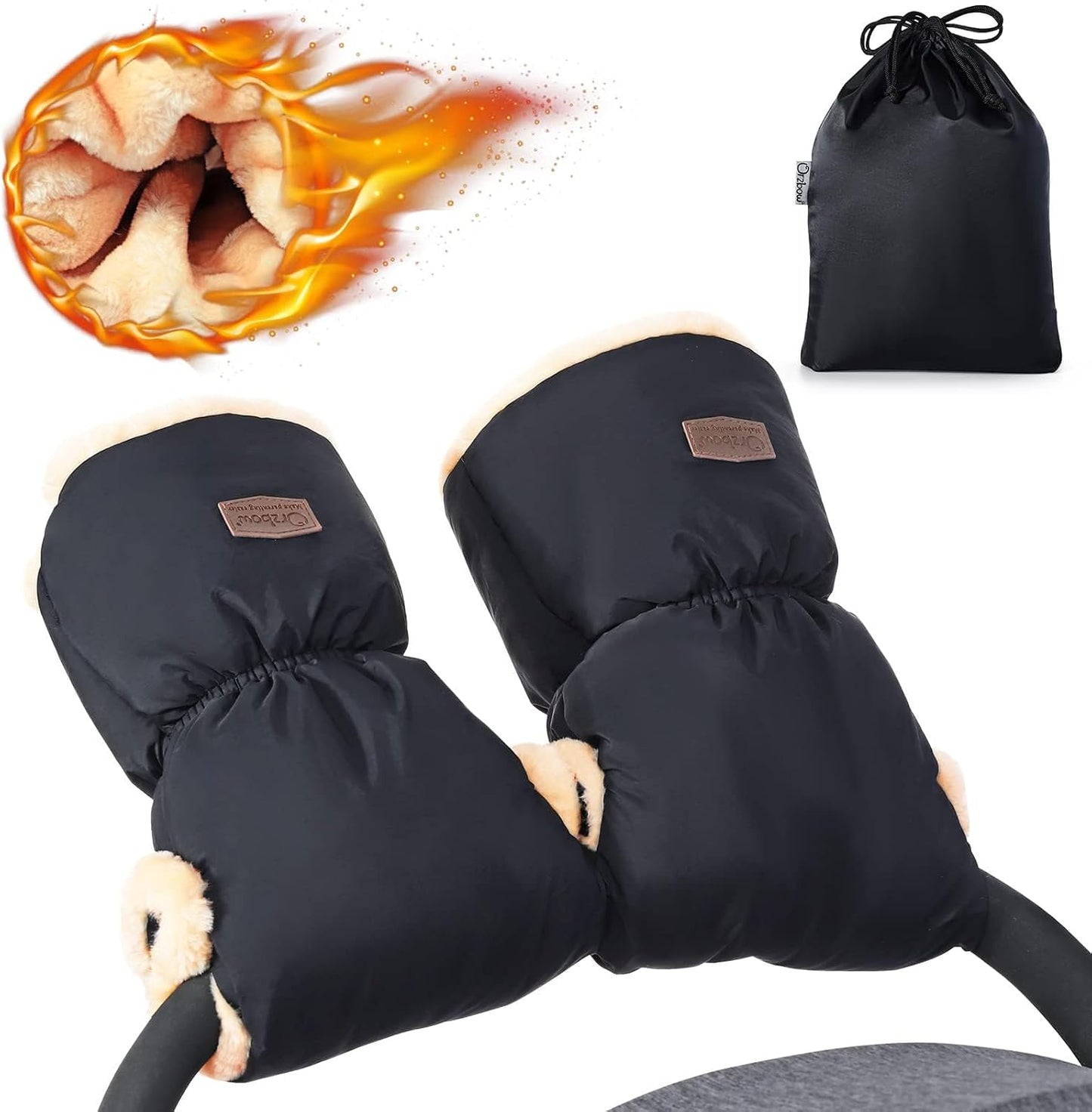 Orzbow - Gants de Poussette - Imperméables - Doublure Polaire – €29,99