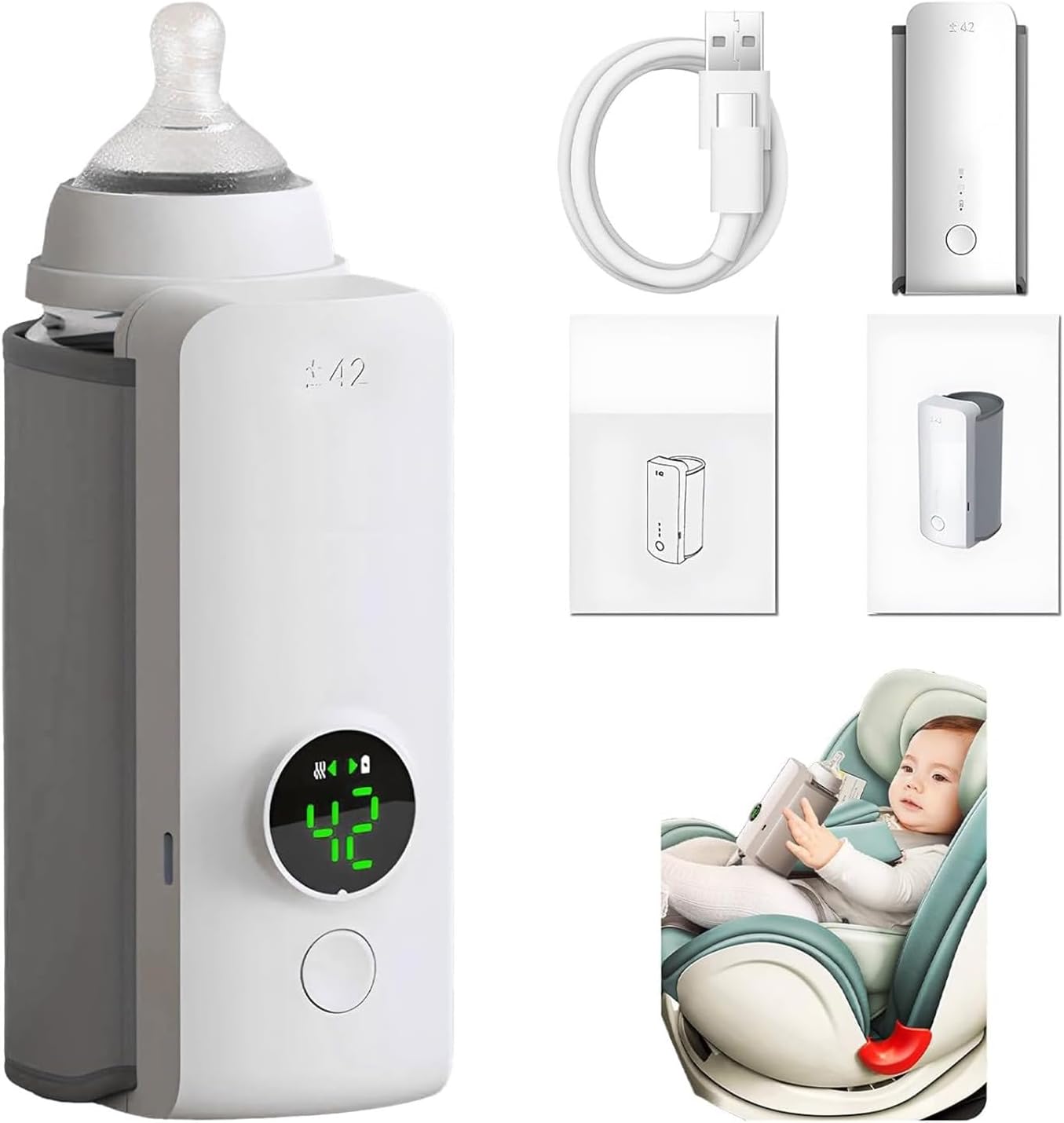 Genérico - Chauffe-Biberon Portable - 6000mAh - Isolation 48h – €30,99