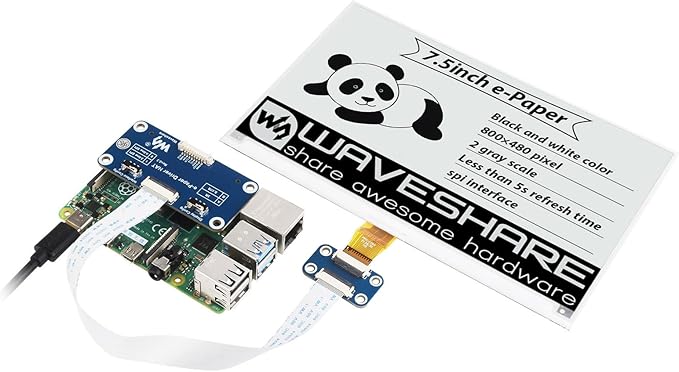 Barebones Waveshare 7.5 inch E-Paper Display – 800x480 SPI