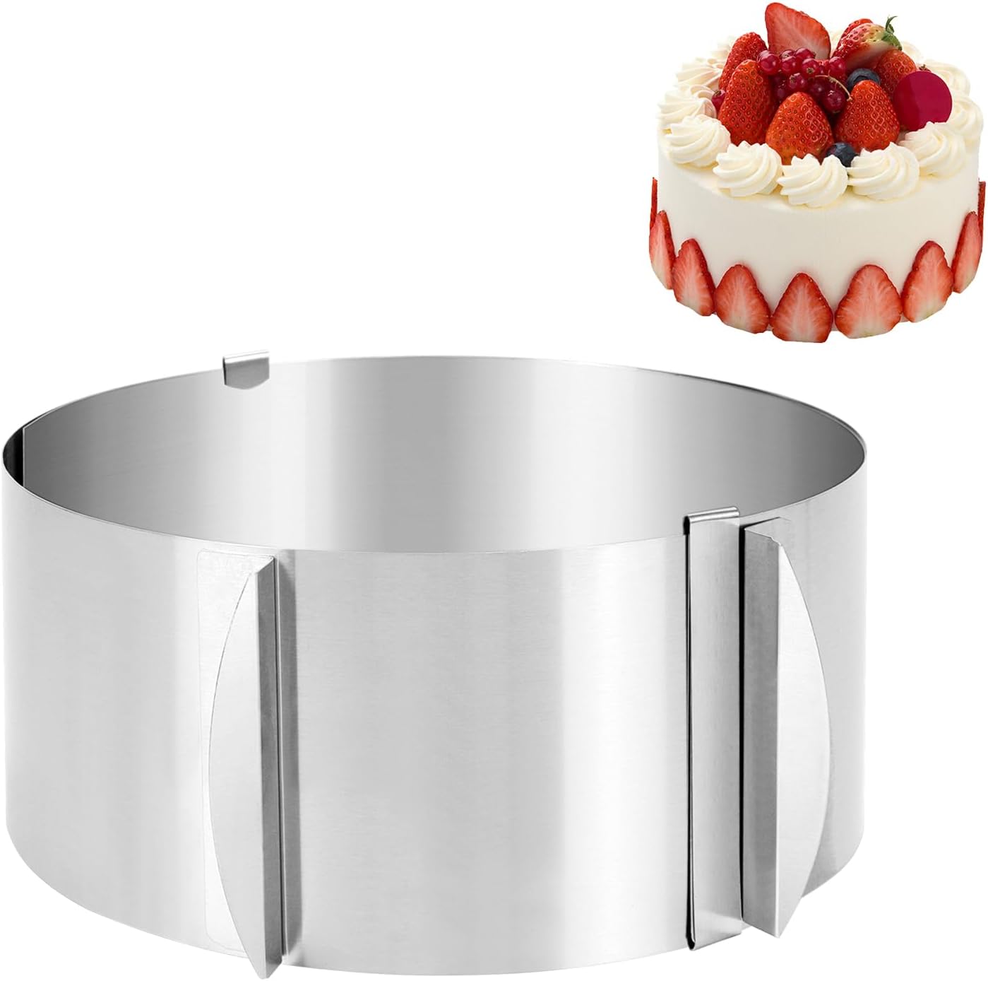 Kunjocy - Moule à Gâteau Réglable - Acier Inoxydable - Diamètre 16-30 cm – €4,86