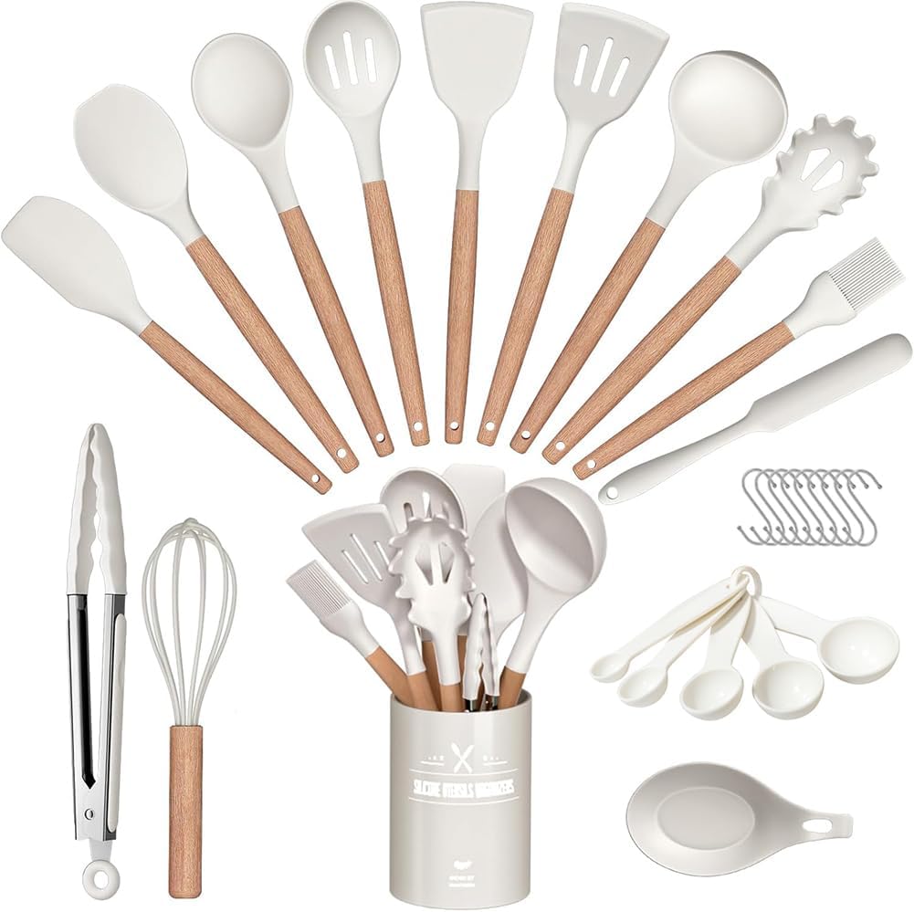 Fuutuu - Ensemble d'Ustensiles de Cuisine - Silicone Antiadhésif - 29 Pièces – €10,52