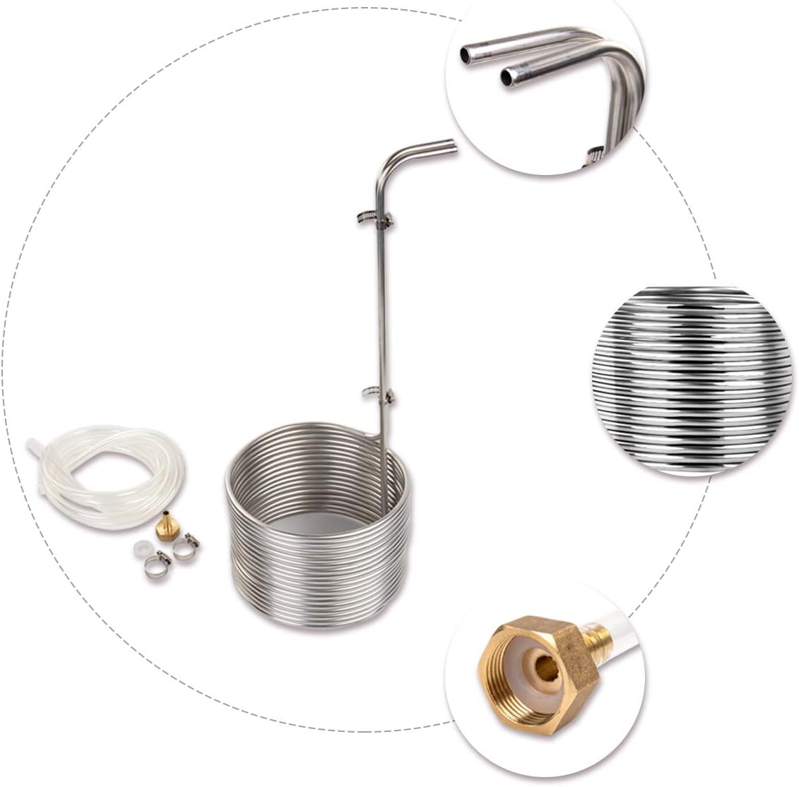 BACOENG - Refroidisseur de Moût - Acier Inoxydable - 2 Tuyaux 150 cm – €21,02