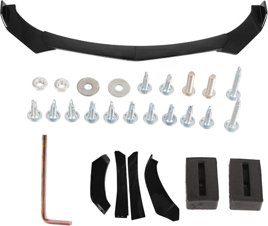 Qiilu - Kit Spoiler Avant - Finition Noire Brillante - Adaptation Universelle – €47,99