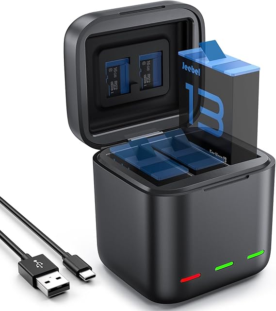 Chargeur de Batterie pour GoPro Hero 13 Black, Charge Rapide, Compact