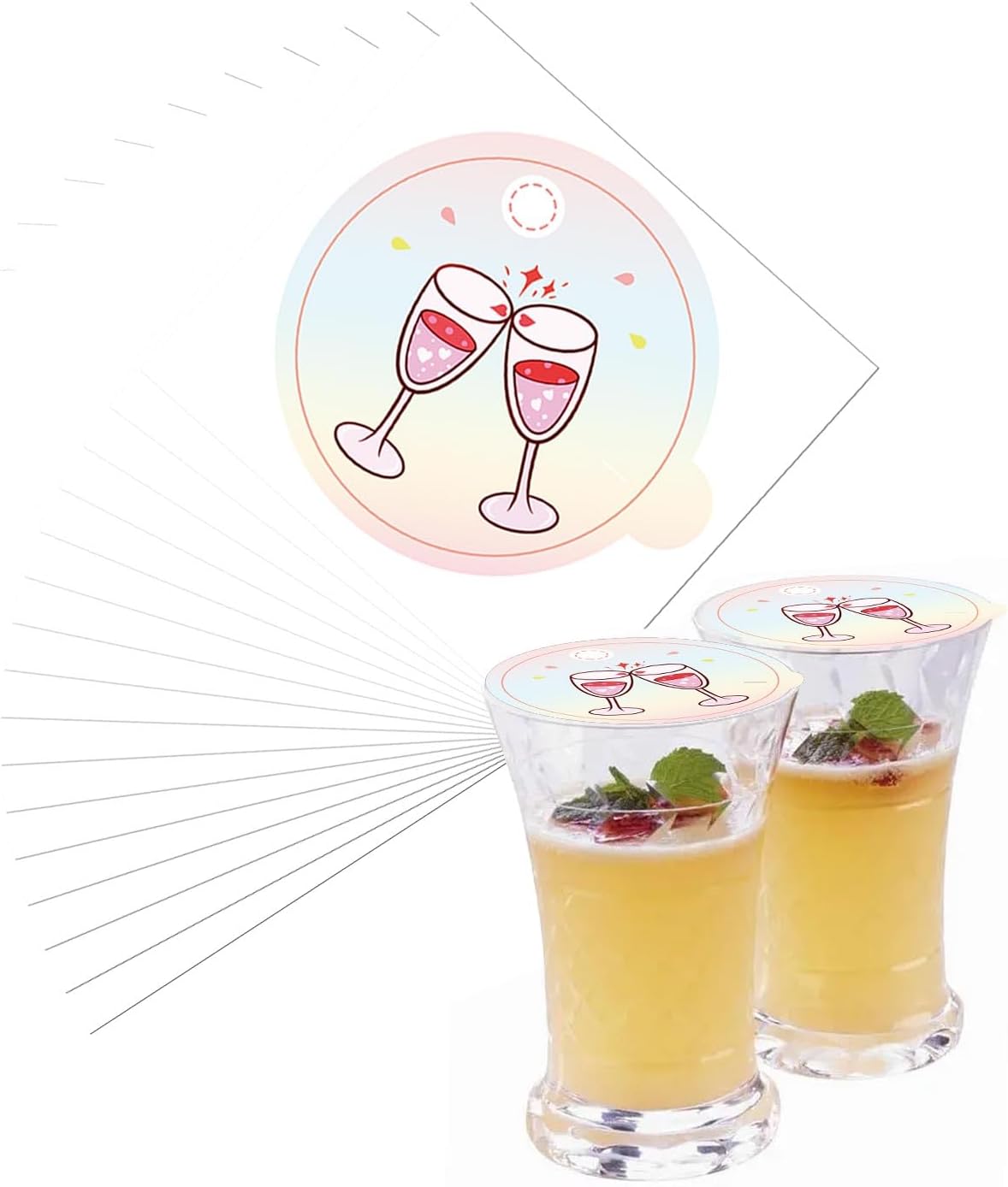 Well Tile - Couvercles Jetables pour Verres - Protection Boissons - Facile à Transporter – €5,65