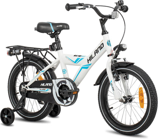 HH HILAND - Vélo Enfant - 16/18 Pouces - Noir/Blanc – €89,99