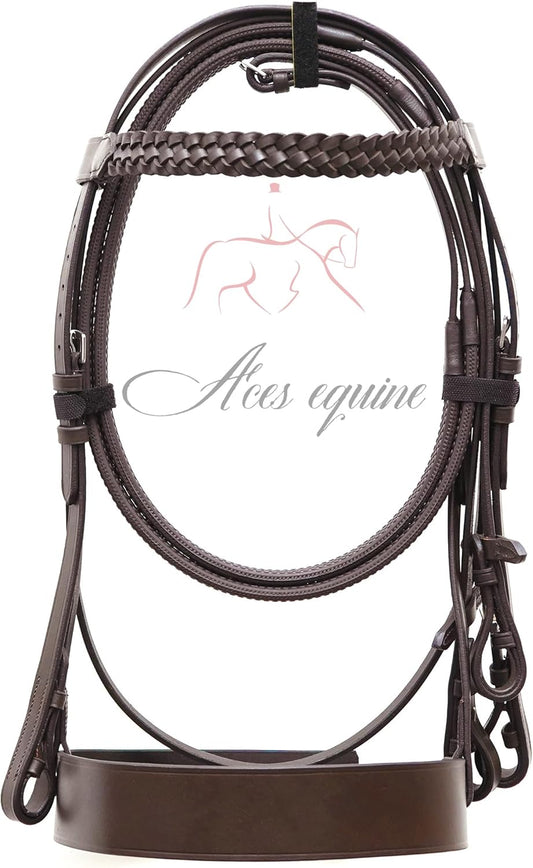 Aces Equine - Bride Shetland - Cuir Souple - Rênes Antidérapantes – €51,99