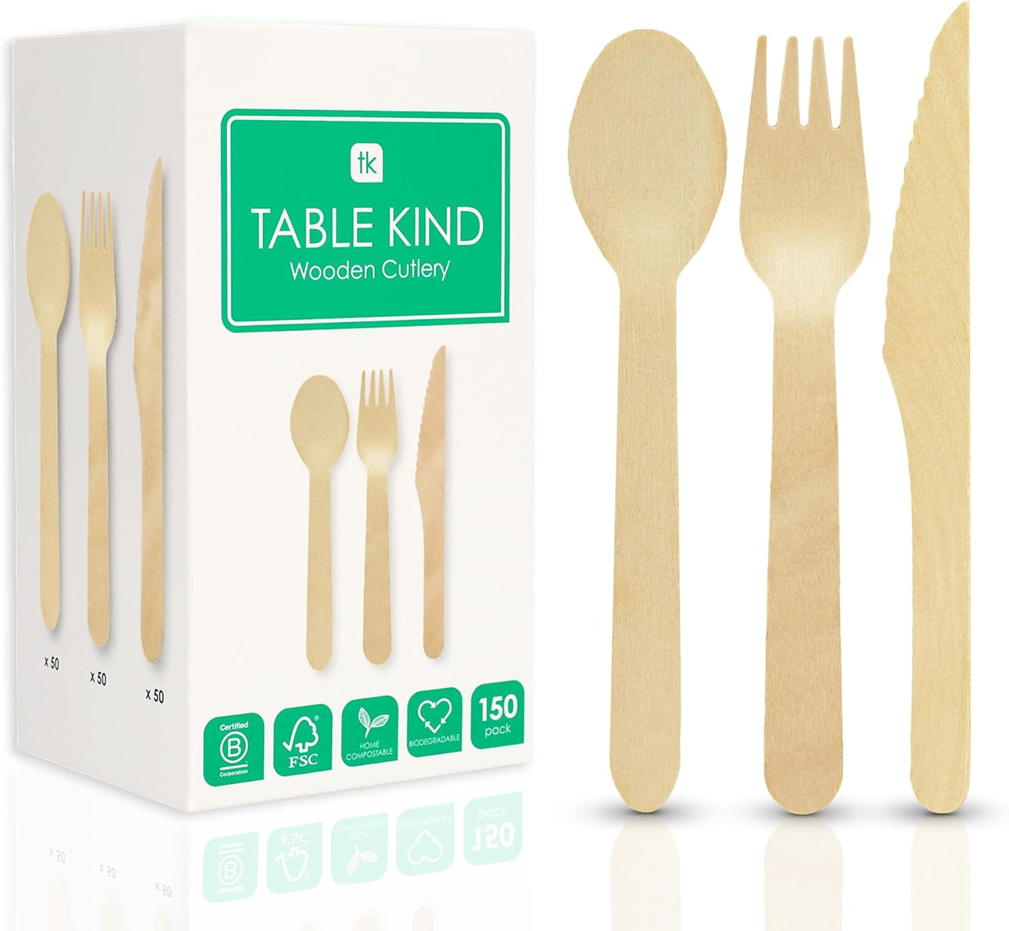 Talking Tables - Couverts en Bois - Biodégradables - 150 Pièces – €4,54