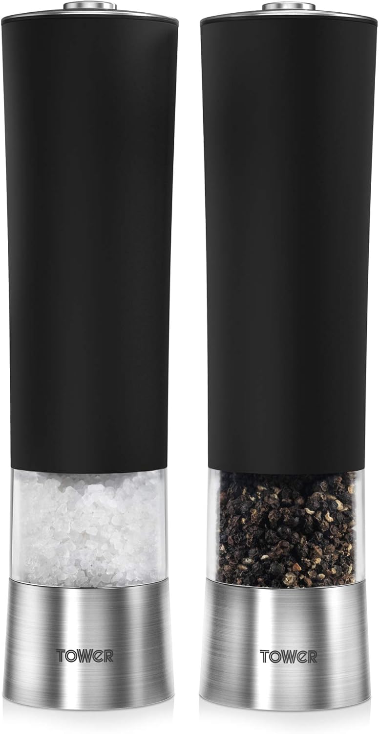 Tower - Moulin à Sel et Poivre Électrique - Acier Inoxydable - Noir – €13,64