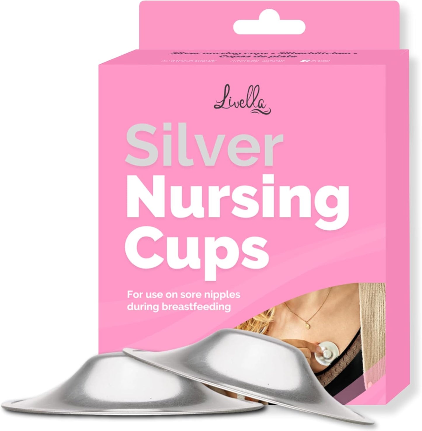 Livella - Coupelles d'Allaitement en Argent - Soulagement des Mamelons - Fabriqué en Allemagne – €30,99