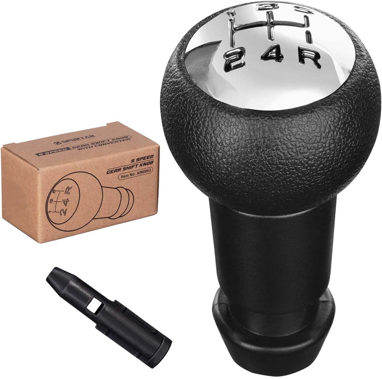 Spurtar - Pommeau de Vitesse - 5 Vitesses - Noir et Argent – €34,99