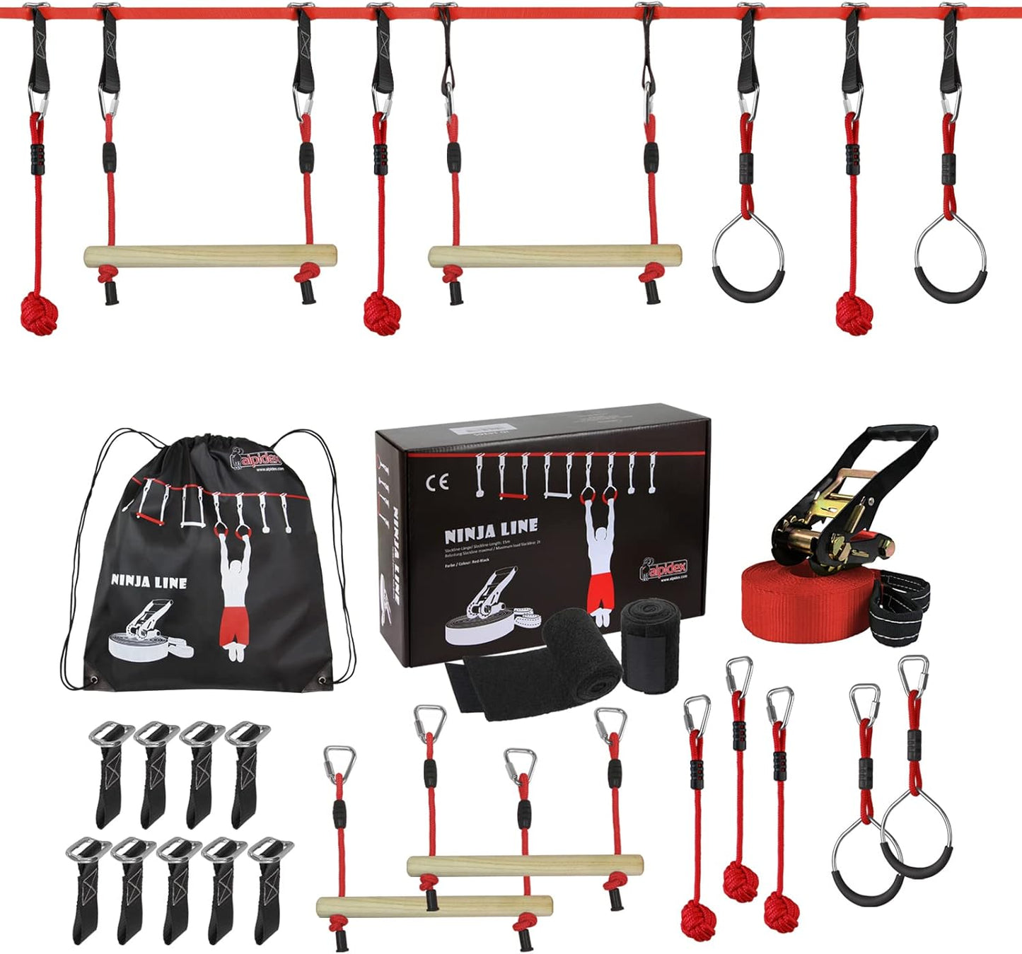 ALPIDEX - Slackline Ninja Set - Parcours 15 m - Charge Max 135 kg – €122,99