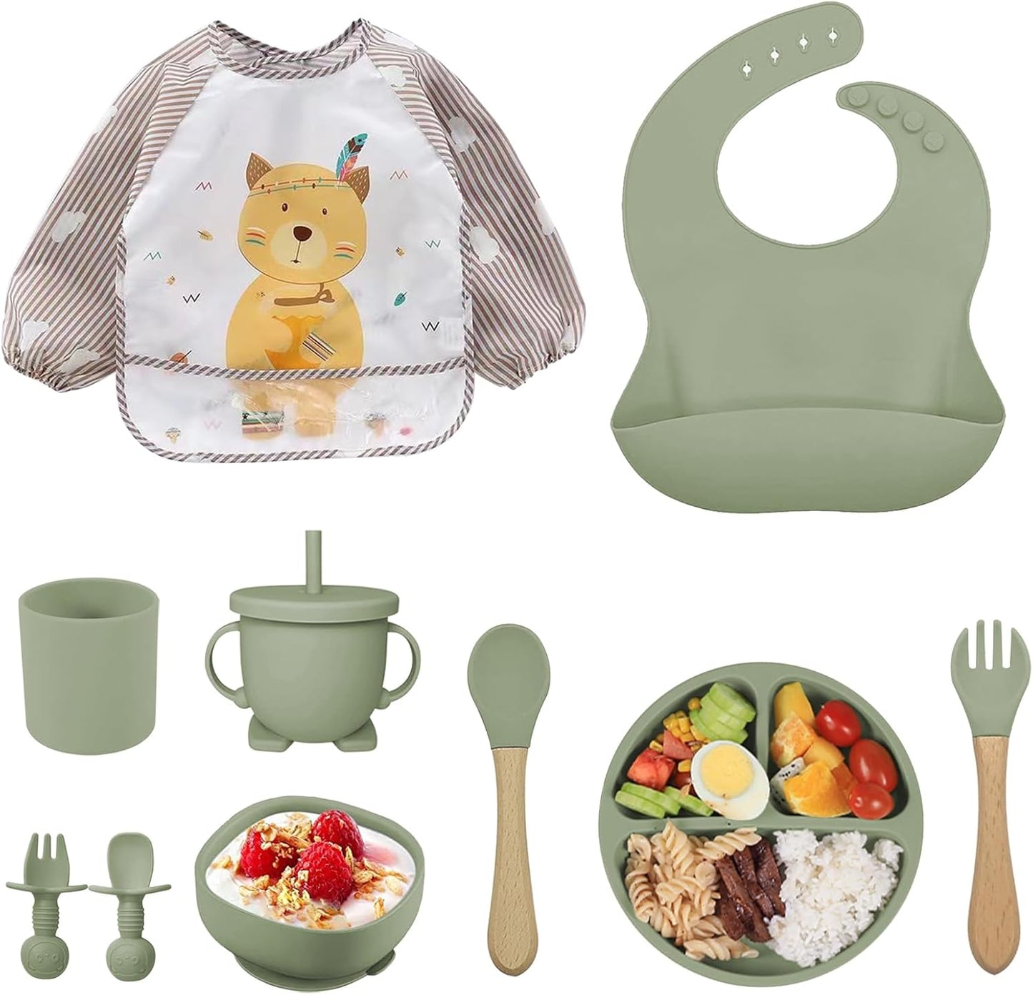Tivifore - Set de Repas Bébé - 10 pièces - Silicone Antidérapant – €26,99