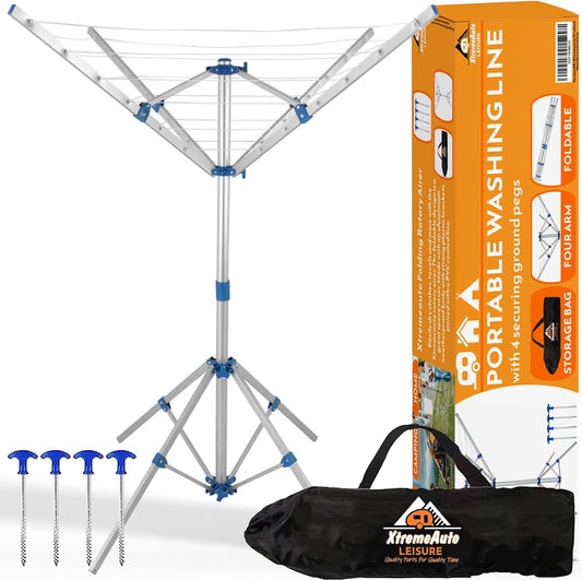 Xtremeauto - Séchoir Rotatif - Extérieur Portable - 4 Bras – €25,99