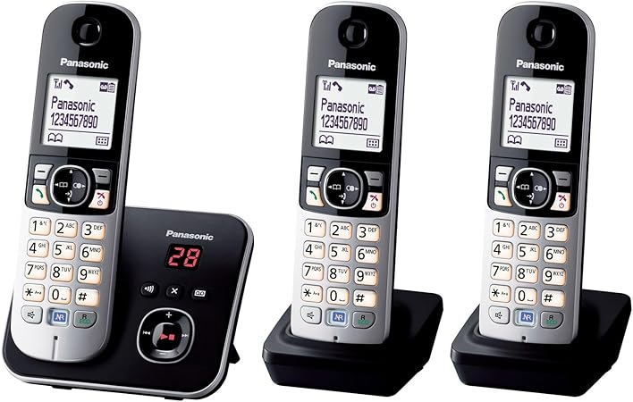 Téléphone DECT Panasonic KX-TG6823FRB – Répondeur Numérique – Noir