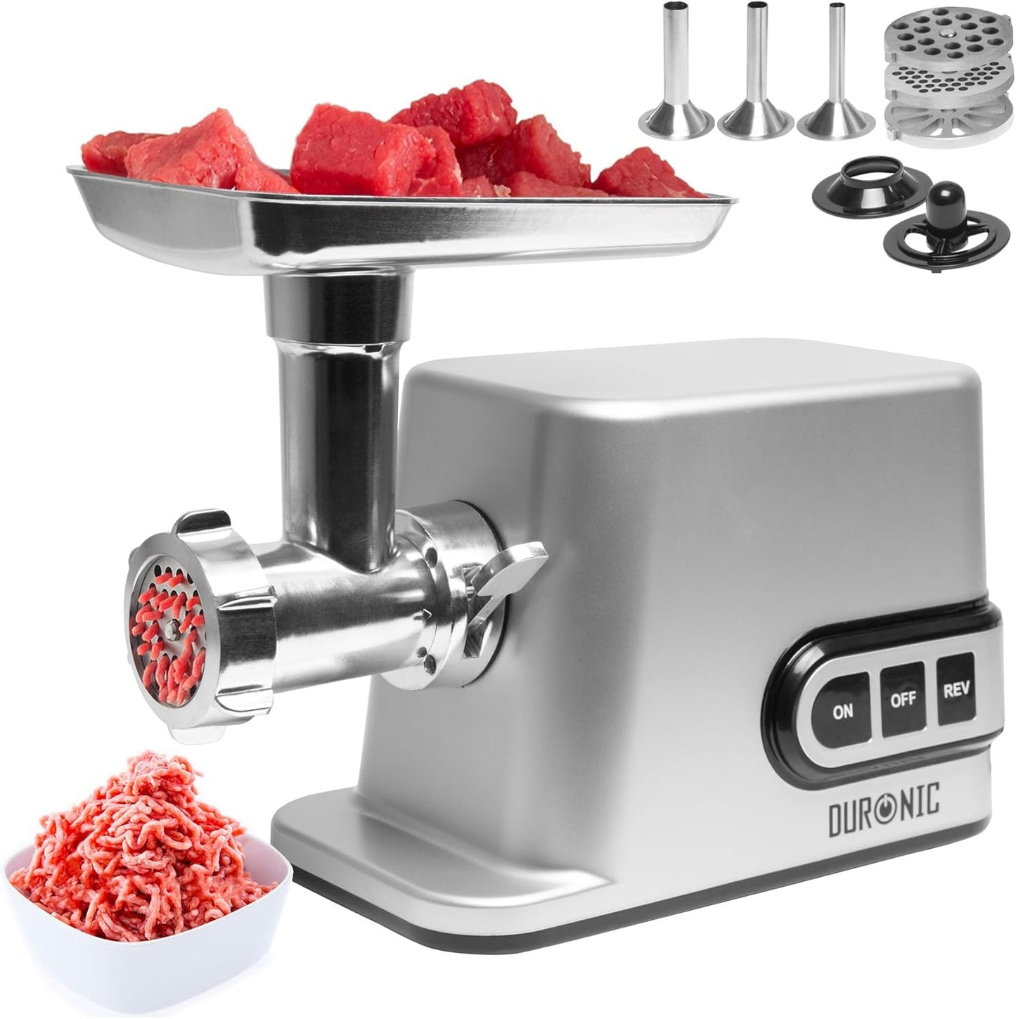Duronic - Hachoir à Viande Électrique - Disques Personnalisables - 1200W – €32,49