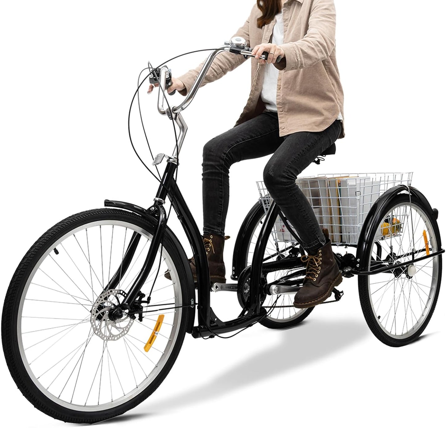 VonVVer - Tricycle Adulte - Cadre Acier Carbone - 6 Vitesses – €133,99