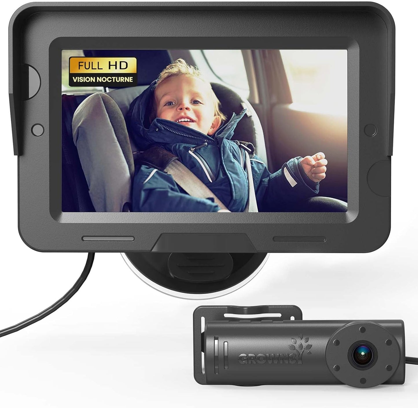 GROWNSY - Caméra de Voiture Bébé - Vision Nocturne - Grand Angle – €50,99