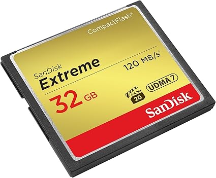 Carte CompactFlash SanDisk Extreme 32 Go – Vitesse 120 Mo/s