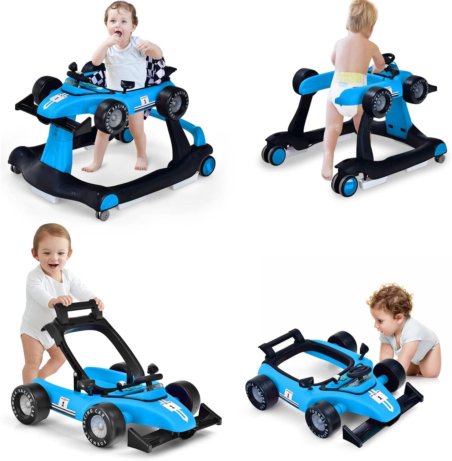 LIFEZEAL - Trotteur Bébé 4-en-1 - Siège Réglable - Pliable – €41,99