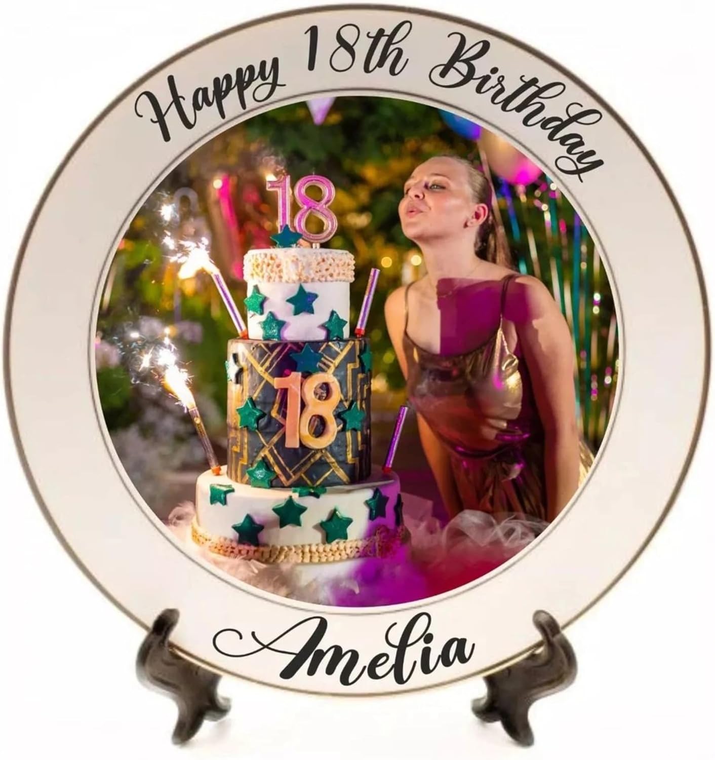 Fauntin Gifts - Assiette Photo Personnalisée - Anniversaires – €17,54