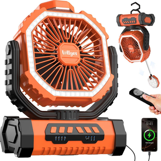 Lollyes - Ventilateur de Camping - Batterie 20000mAh - Télécommande – €28,99