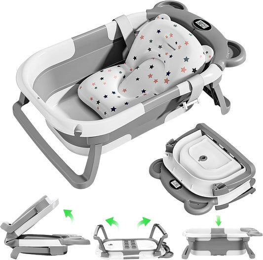 Mexgcom - Baignoire Bébé - Thermomètre Intégré - Pliable – €29,99