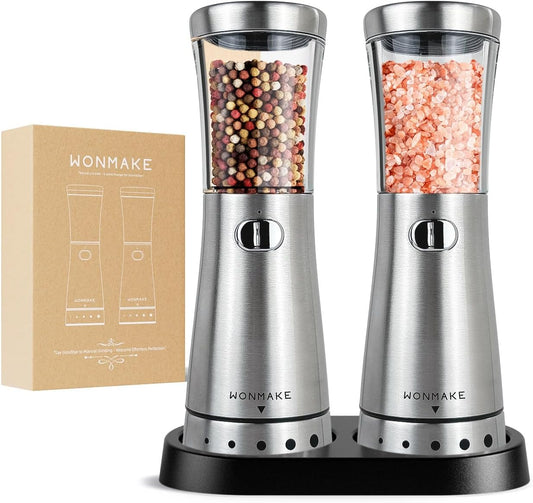 WONMAKE - Moulin à Sel et Poivre Électrique - Grande Capacité - Rechargeable – €25,99