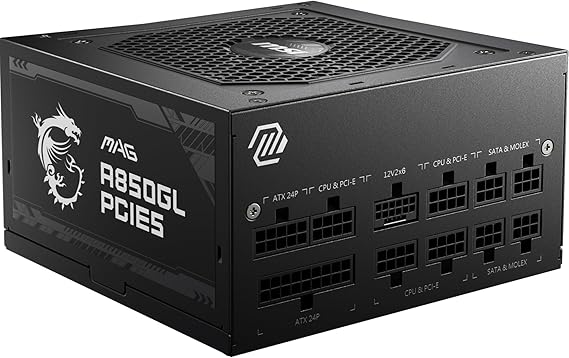 Alimentation MSI MAG A850GL – 850W, 80 Plus Gold, Modulaire