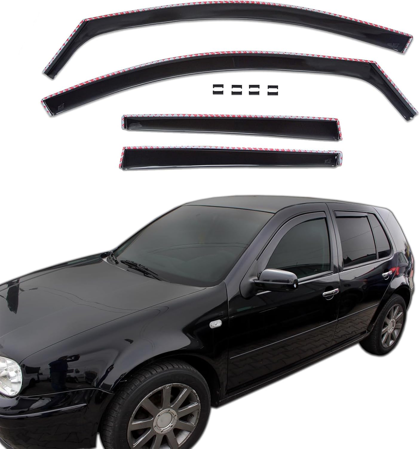 J&J AUTOMOTIVE - Déflecteurs de Vent - Compatible Golf 4 5P - Set de 4 – €31,99