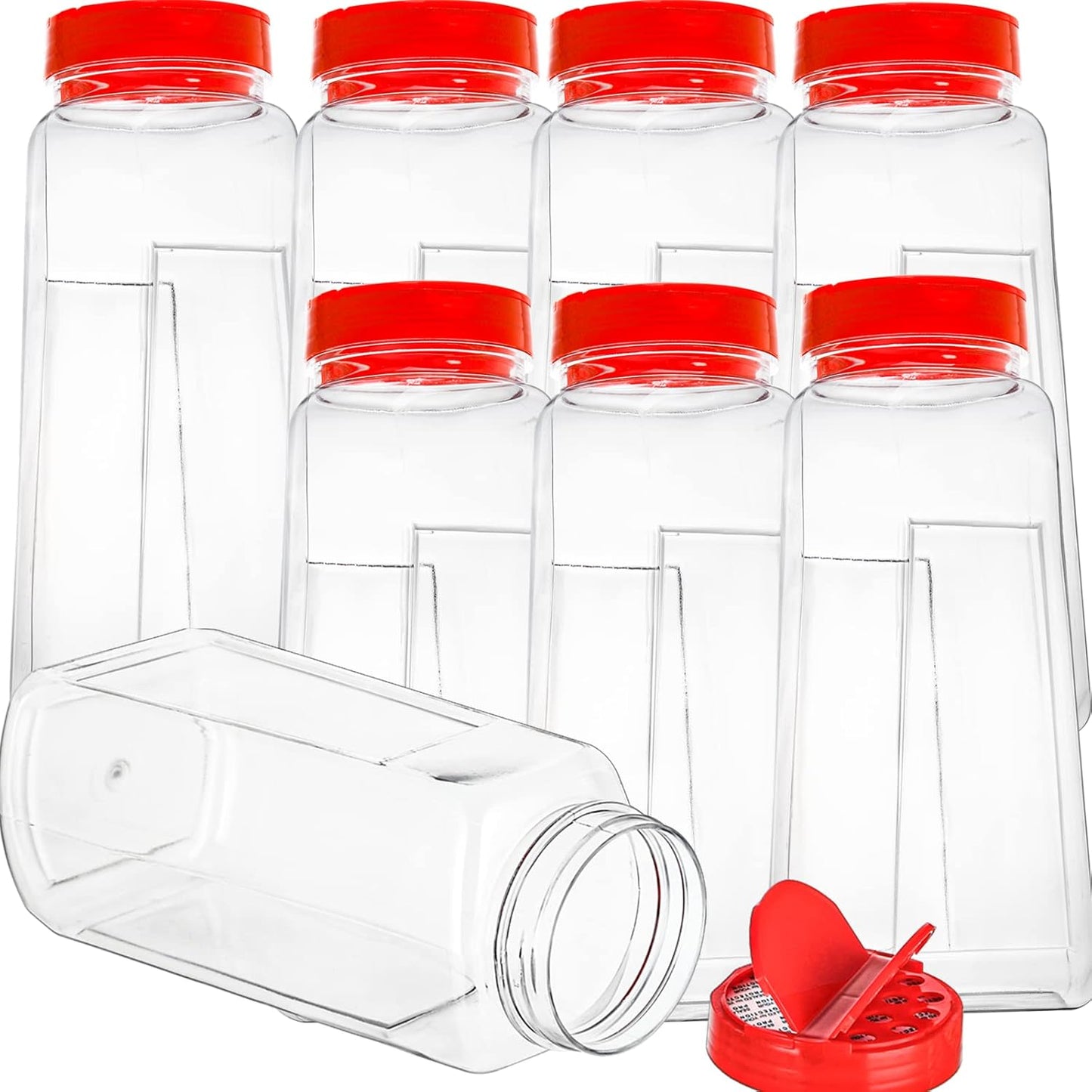 Yopay - Bocaux à Épices - 960ml - Couvercle Double Rouge – €12,99