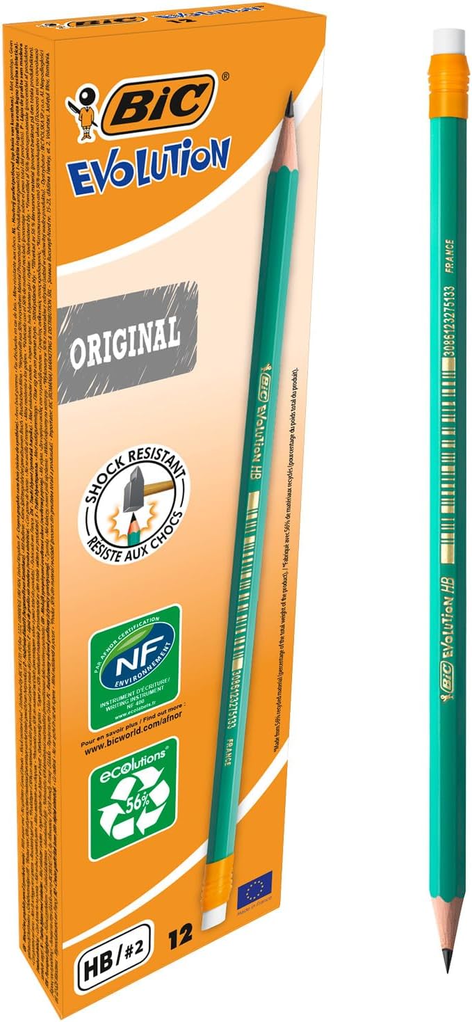 Bic - Crayon HB - Gomme Intégrée - Vert – €2,92