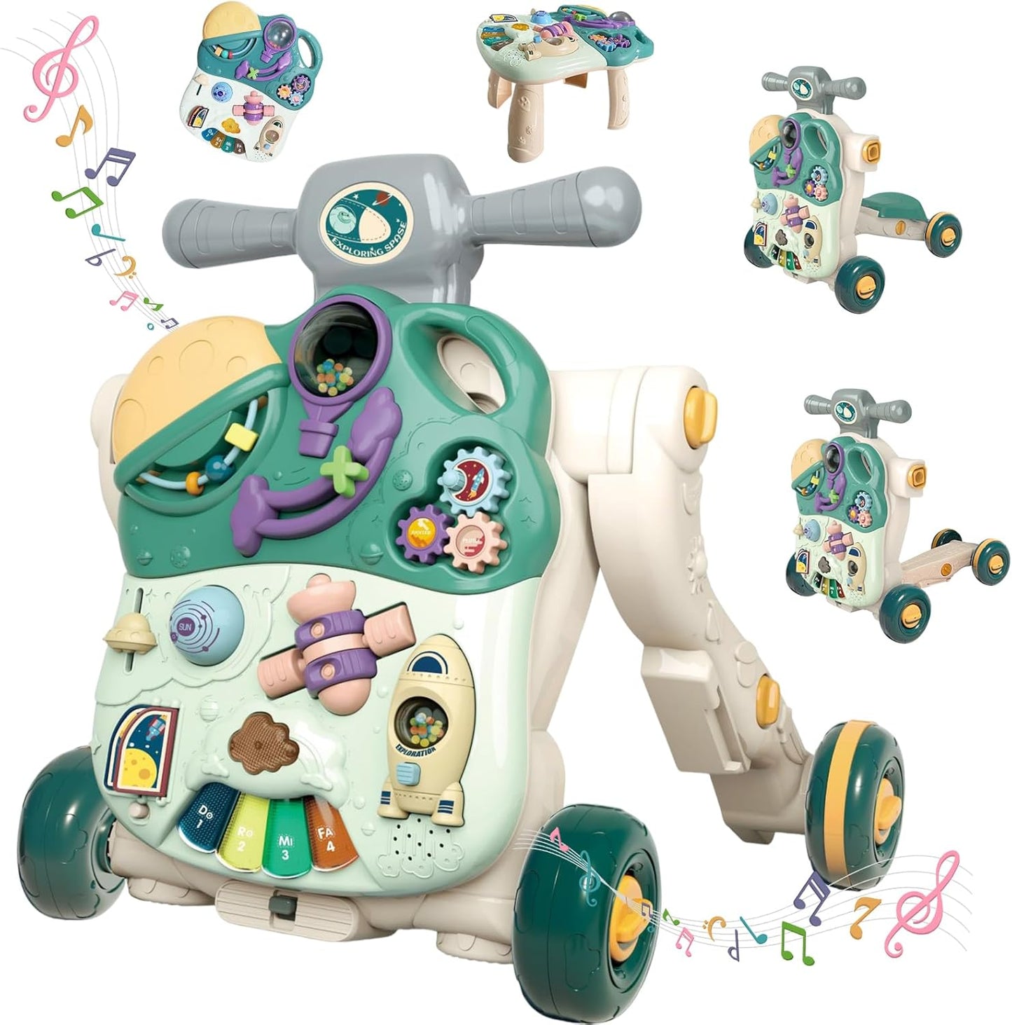 Elfew - Trotteur Bébé 5 en 1 - Structure Sécurisée - Réglable – €55,99