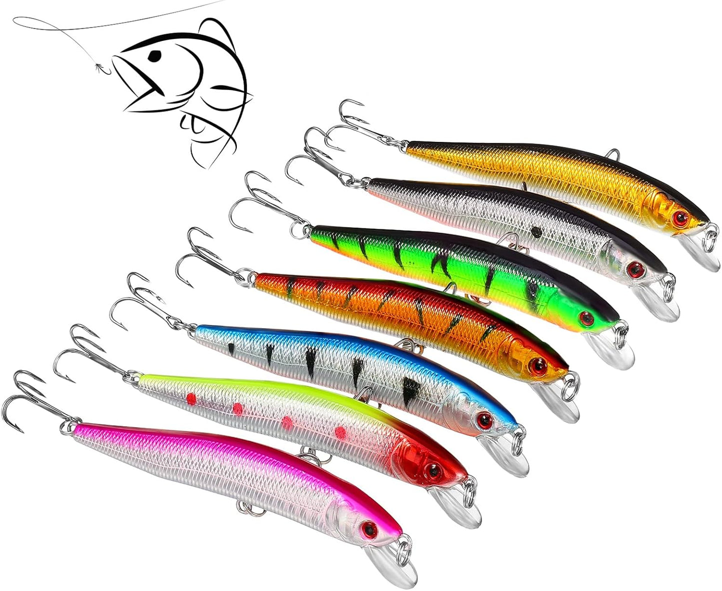 QINREN - Leurres de Pêche - 7 Pièces - Eau Douce et Salée – €36,99