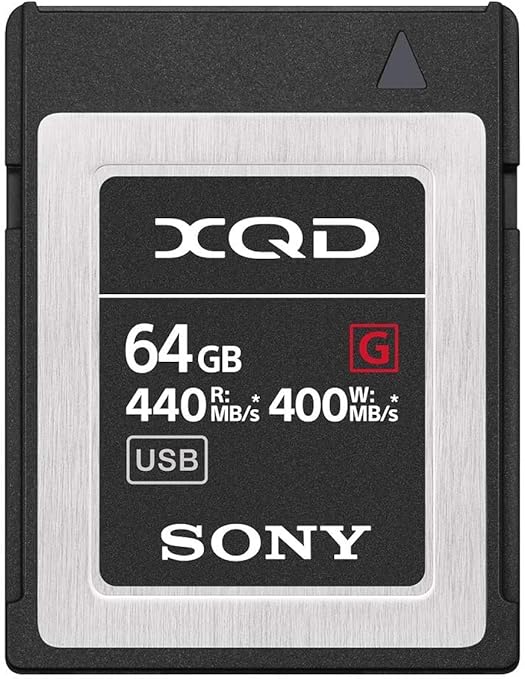 Carte XQD Sony 64 Go – Lecture 440 Mo/s – Noir